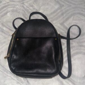 Black Leather Backpack